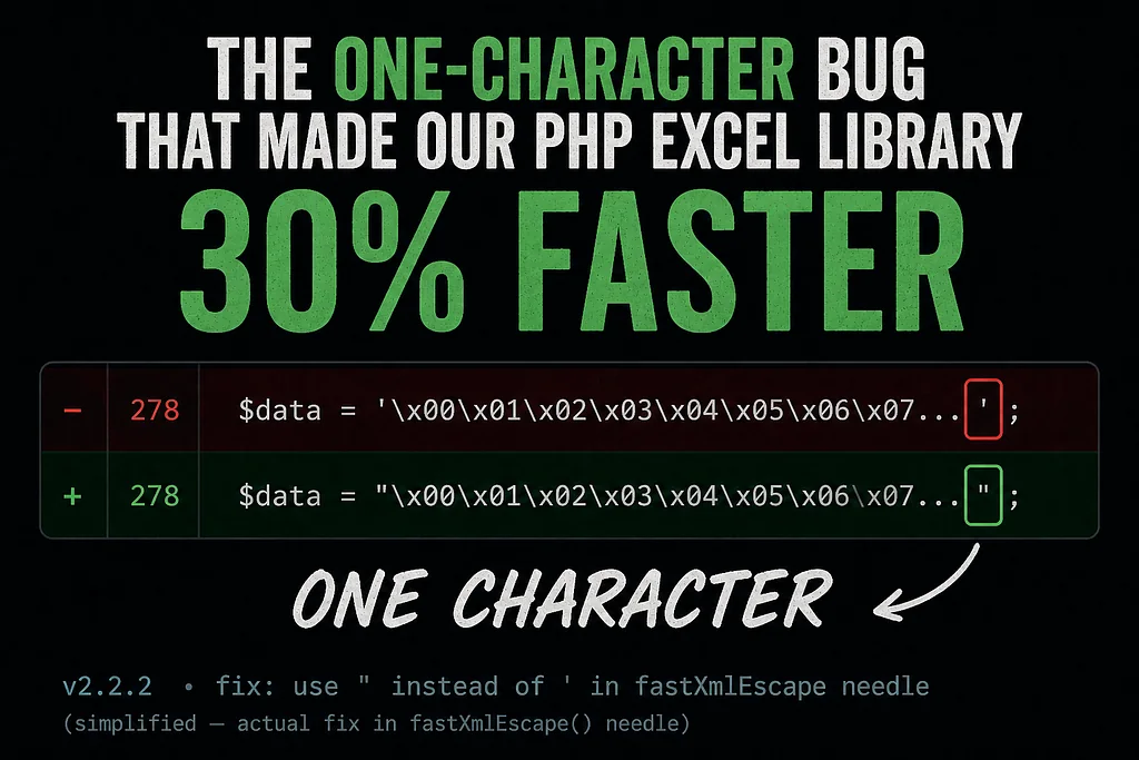 The One-Character Bug That Made Our PHP Excel Library 30% Faster